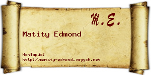 Matity Edmond névjegykártya